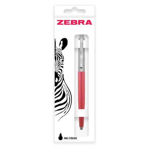 Golyóstoll nyomógombos 0,7mm, dobozban lazac test, Zebra 901, írásszín kék