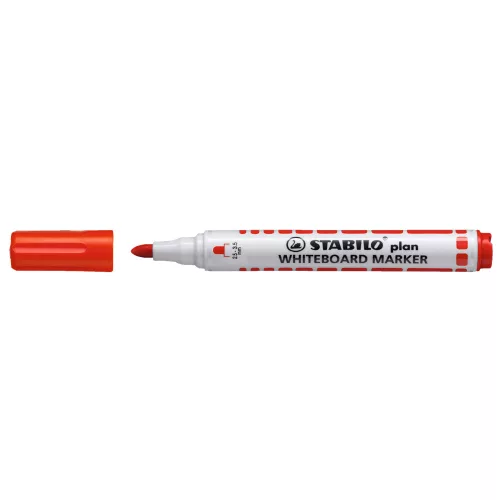 Táblamarker 2,5-3,5mm, kerek hegyű, Stabilo Plan 641/40 piros