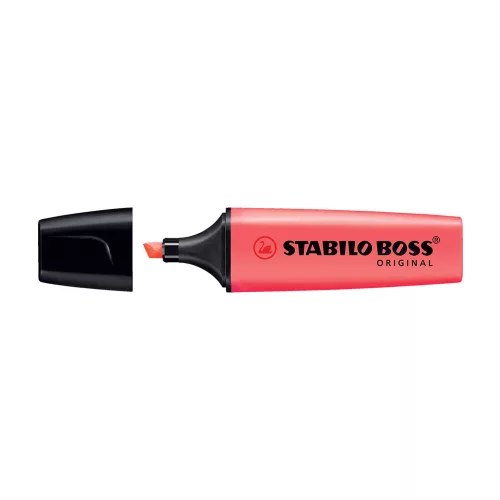 Szövegkiemelő 2-5mm, vágott hegyű, STABILO Boss original 70/40 piros