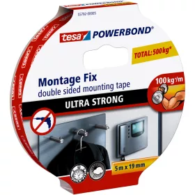   Ragasztószalag kétoldalas, rögzítőszalag ultra erős 19mmX5m PowerBOND Tesa