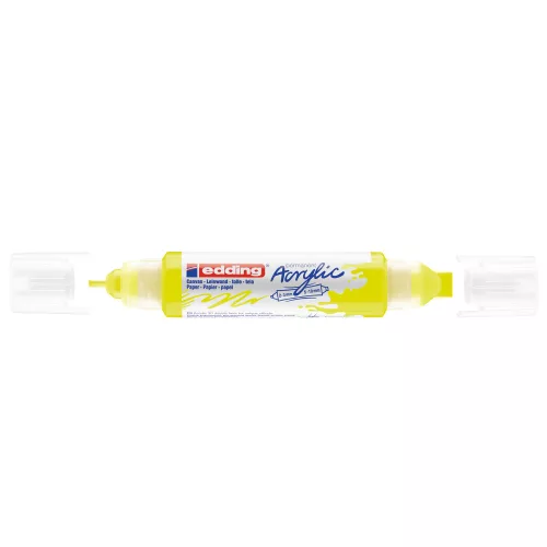Akril marker 2-3mm, és 5-10mm, 3D kétvégű Edding 5400 neon sárga