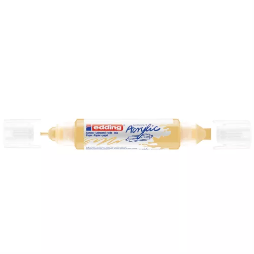 Akril marker 2-3mm, és 5-10mm, 3D kétvégű Edding 5400 pasztell citromsárga
