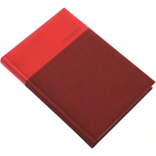 Határidőnapló Lux A/5, napi fehér lapokkal piros Realsystem 2026.