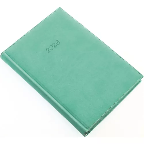 Határidőnapló Bolero P A/5, napi krémszínű lapokkal türkiz Realsystem 2026.