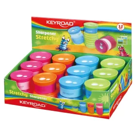   Hegyező 2 lyukú tartályos 12 db/display Keyroad Stretchy vegyes színek