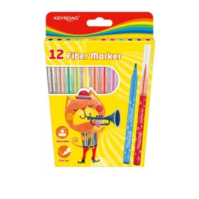   Rostirón, filctoll készlet 2 mm 12 db/bliszter Keyroad vegyes színek