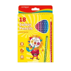   Színes ceruza készlet háromszögletű Keyroad 18 klf. szín