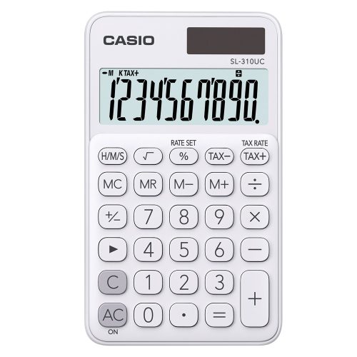 Zsebszámológép 10 digit Casio SL 310 fehér