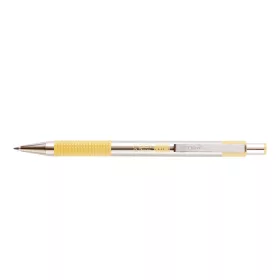   Golyóstoll 0,7mm, pasztell sárga test, Zebra F-301, írásszín kék
