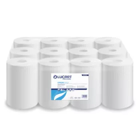   Kéztörlő 2 rétegű tekercses átmérő: 14 cm 100% cellulóz 12 tekercs/karton 14 CF Strong Lucart_861093J fehér