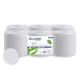   Kéztörlő 2 rétegű tekercses átmérő: 19 cm 435 lap/tekercs 6 tekercs/karton Eco 19 CF Lucart_861081 fehér