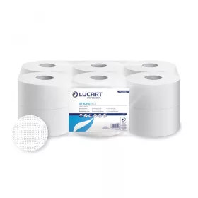   Toalettpapír 2 rétegű közületi átmérő: 19 cm 100 % cellulóz 12 tekercs/karton  Strong 19J Lucart_812202J hófehér
