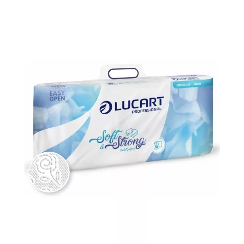 Toalettpapír 3 rétegű kistekercses 100% cellulóz 120 lap/tekercs 10 tekercs/csomag 3.10 Strong Lucart_811C08 hófehér