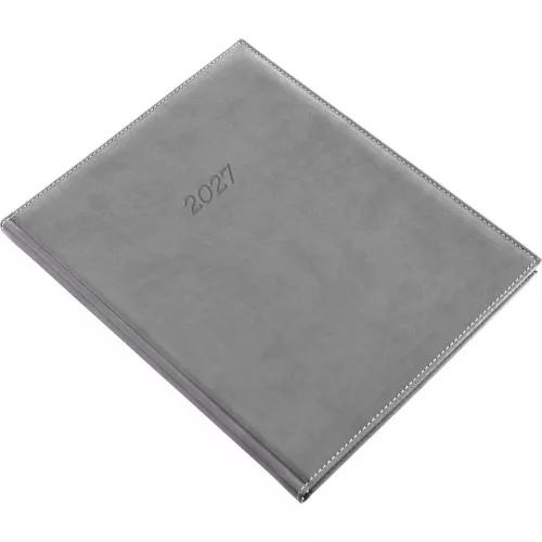 Határidőnapló Bolero A/4S, heti krémszínű lapokkal szürke Realsystem 2027.