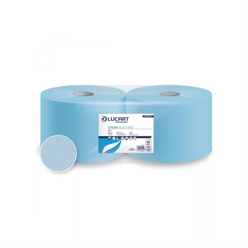 Ipari törlő 2 rétegű tekercses átmérő: 28 cm 1000 lap/tekercs 2 tekercs/karton Strong Blue 2.1000 Lucart_851326J kék