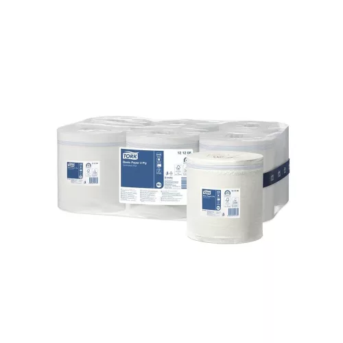 Kéztörlő 2 rétegű tekercses átmérő: 16,2 cm 121,5 m/tekercs 6 tekercs/karton M2 Universal Tork_121208 fehér