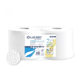   Ipari törlő 2 rétegű kitéphető dudával átmérő: 25 cm 760 lap/tek 2 tekercs/karton Strong Multi Use Lucart _852360J fehér