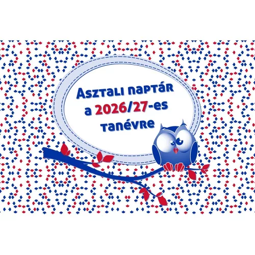 Asztali diák naptár 165mmx240mm, fehér lapokkal 2026/2027 tanévre Realsystem