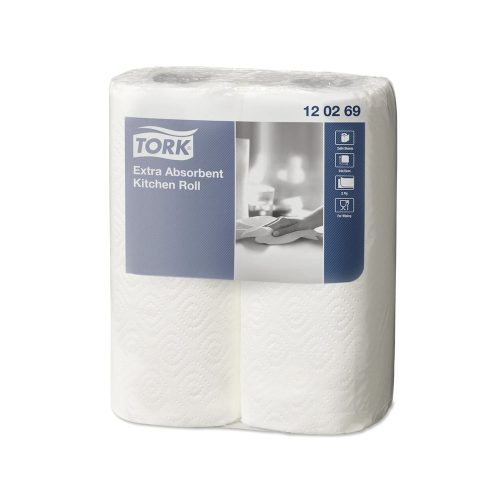 Háztartási papírtörlő kéztörlő 2 rétegű 2 tekercs/csomag 64 lap/tekercs ExtraTork_120269