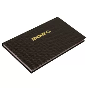   Zsebnaptár fekvő Carbon, fehér lapokkal bronz Realsystem 2026.