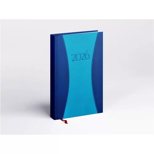 Határidőnapló Prémium A A/5, napi krémszínű lapokkal kék Realsystem 2026.