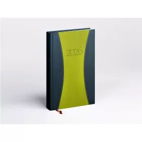   Határidőnapló Prémium A A/5, napi krémszínű lapokkal zöld Realsystem 2026.