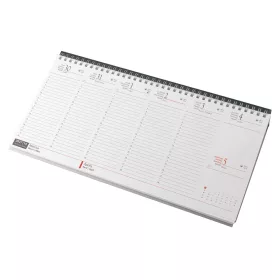   Asztali naptár 320mmx155mm, fehérlapok fekvő zöld műbőrrel borított tartóval Realsystem 2027.