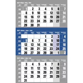   Falinaptár speditőr 1 tömbös 12 lapos 300mmx480mm, üres fejlappal kék Realsystem 2027.