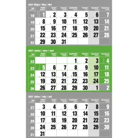   Falinaptár speditőr 1 tömbös 12 lapos 300mmx480mm, üres fejlappal zöld Realsystem 2027.