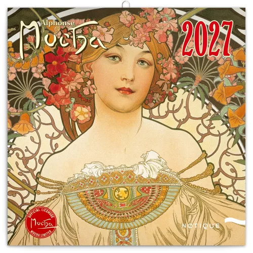 Falinaptár képes lemeznaptár 300x300mm, Alphonse Mucha Realsystem 2027.