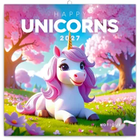   Falinaptár képes lemeznaptár 300x300mm, Happy Unicorns Realsystem 2027.