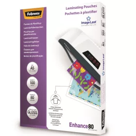   Lamináló fólia, A5, 80 mikron, fényes, 100 db/doboz, Fellowes®