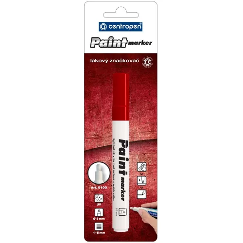 Lakkmarker 1-5mm, vágott hegy Centropen 9100 piros