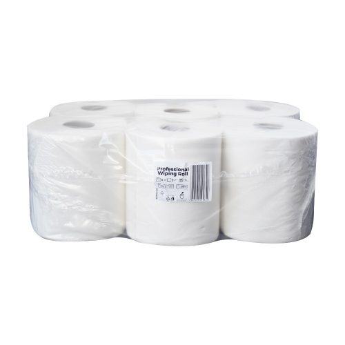 Kéztörlő 2 rétegű tekercses átmérő: 19 cm 100% cellulóz 92 m/tekercs 6 tekercs/karton Bluering® hófehér