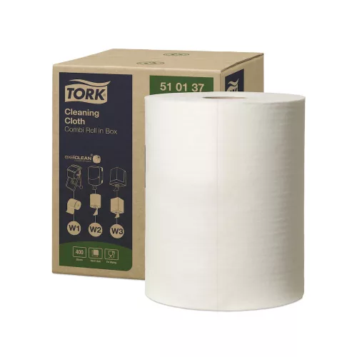 Ipari törlő tekercses többfunkciós kombi 152 m/400 lap/tekercs 1 tek/karton W1/W2/W3 Tork_510137 fehér