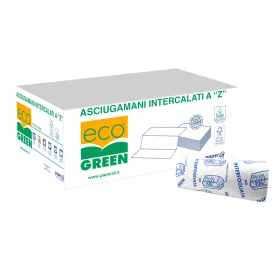   Kéztörlő 2 rétegű Z hajtogatott 200 lap/csomag 21 x 24 cm 15 csomag/karton EcoGreen Paperdi_AZ.118/3000 fehér