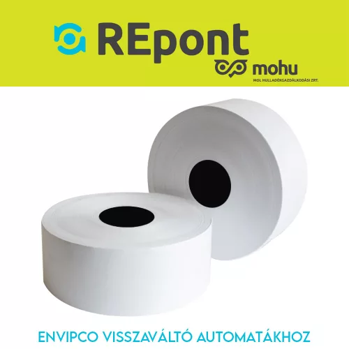 Hőpapír 57mm széles, 232fm hosszú, cséve 40mm, BPA mentes nyomatlan, ENVIPCO MOHU visszaváltó gépekhez