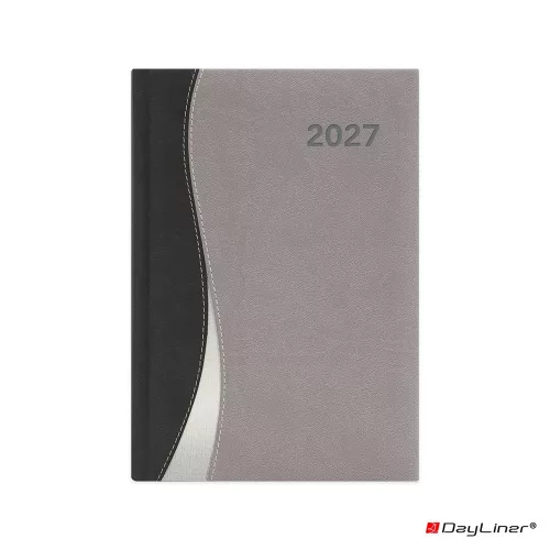 Határidőnapló Dubai A5 heti, fehér lapokkal fekete-szürke Dayliner 2027.