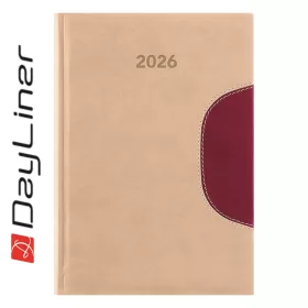   Határidőnapló Memphis B5 heti, fehér lapokkal bézs-padlizsán Dayliner 2026.