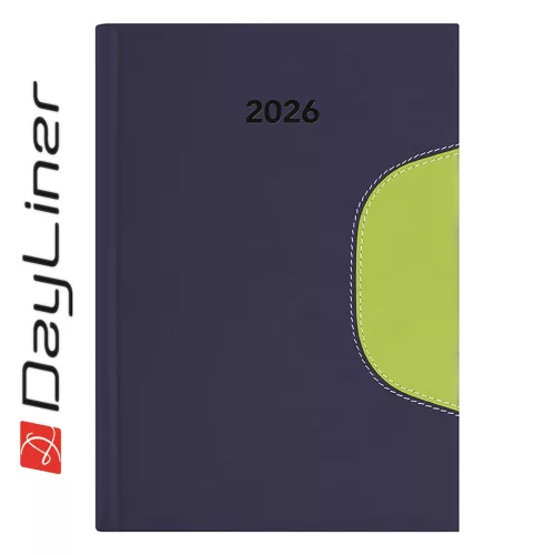 Határidőnapló Memphis B5 heti, fehér lapokkal kék-zöld Dayliner 2026.