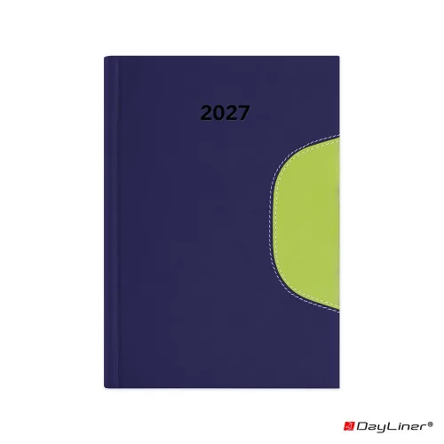 Határidőnapló Memphis B5 heti, fehér lapokkal kék-zöld Dayliner 2027.
