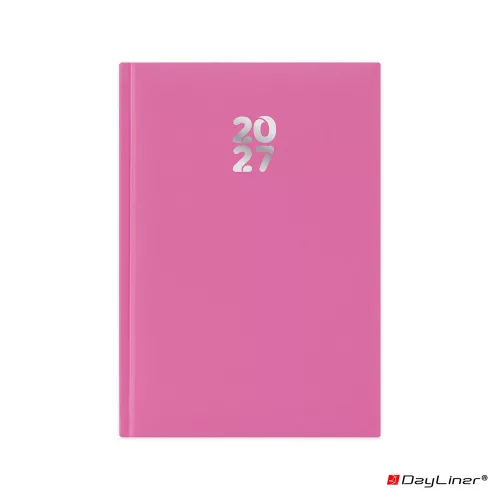Határidőnapló Pannon A5 heti, fehér lapokkal fuchsia Dayliner 2027.