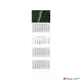   Speditőr naptár 4 tömb, 4 hónap SP-4 330 × 1100 mm, fehér lapokkal Erdő Dayliner 2027.