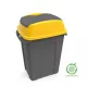Szemeteskuka billenő fedéllel műanyag 70 literes HIPPO antracit/sárga