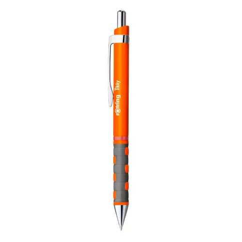 Golyóstoll neonnarancs test, Rotring Tikky III, írásszín kék