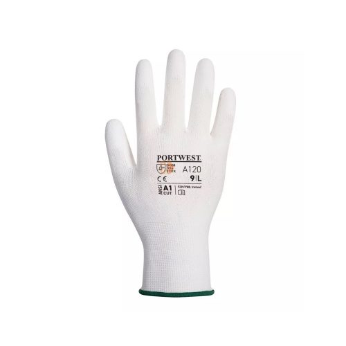 Kesztyű precíziós PU mártott tenyérrel 2XL-es méret A120 Portwest fehér