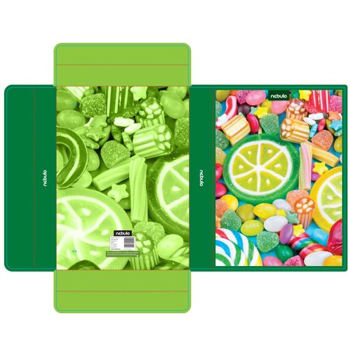 Füzetbox A4, hullámkarton, Candy, Nebulo