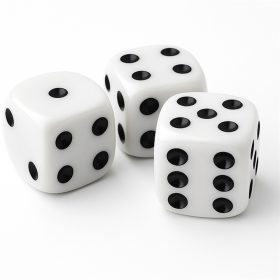 Dobókocka 15x15mm, műanyag, 3db/csomag, Nebulo