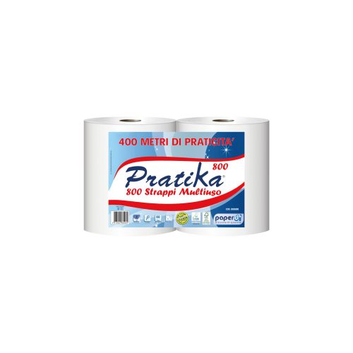 Ipari törlő 2 rétegű tekercses átmérő: 26 cm 800 lap/tek 2 tekercs/karton Paperdi Pratika 800_BI8S800