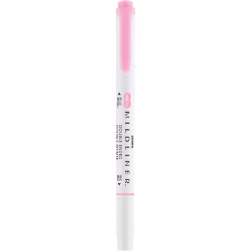 Szövegkiemelő 1,0/3,5 mm, kétvégű, Zebra Mildliner Fluorescent, rózsaszín